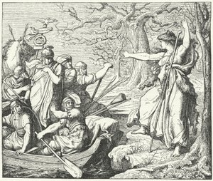 Der römische General Nero Claudius Drusus am Fluss Elbe, 9 v. Chr. von Eduard Bendemann