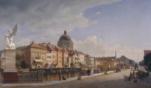 Rückansicht der Häuser an der Schlossfreiheit, Berlin von Eduard Gaertner