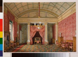 Interieurs des Winterpalastes: Das erste reservierte Apartment - Das Schlafzimmer der Großfürstin Maria Nikolajewna von Eduard Hau