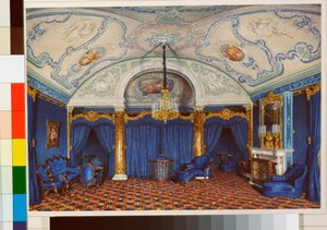 Interieur des Winterpalastes: Das vierte reservierte Apartment - Ein Schlafzimmer von Eduard Hau