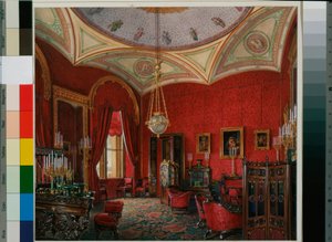 Interieurs des Winterpalastes: Das Arbeitszimmer der Kaiserin Alexandra Fjodorowna von Eduard Hau