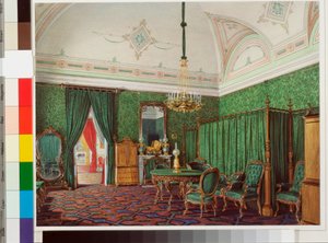 Interieurs des Winterpalastes: Das dritte reservierte Apartment - Ein Schlafzimmer von Eduard Hau