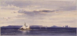 Blick vom Meer auf die Küste bei Pernambuco (Recife) von Eduard Hildebrandt