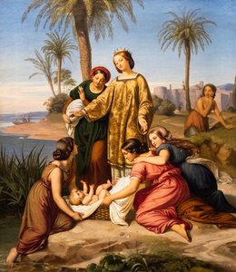Die Entdeckung des Moses, ca. 1845 von Eduard Ihlee