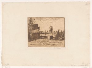 Bauernhof mit Scheune und Heuschobern
