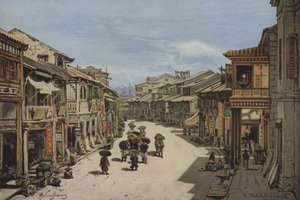 Eine Straße in Hongkong