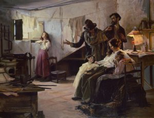 Die Familie des Anarchisten am Tag seiner Hinrichtung von Eduardo Chicharro y Agüera