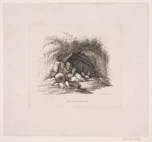 Ein Einsiedler in seiner Höhle von Edvard Fortling