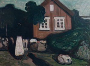 Haus im Mondlicht von Edvard Munch