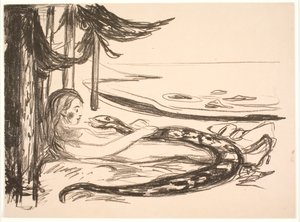 Die Frau und die Schlange von Edvard Munch