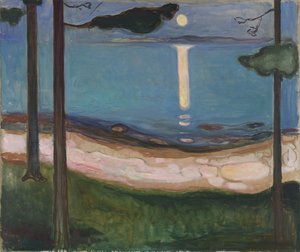 Mondlicht Nordische Landschaft. Gemälde von Edvard Munch (1863-1944), 1895 von Edvard Munch