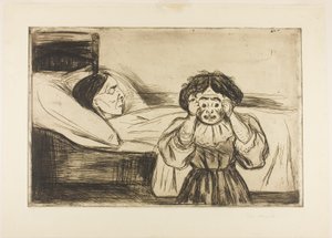 Die tote Mutter und ihr Kind von Edvard Munch