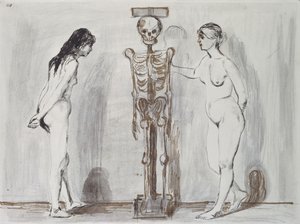 Die beiden Mädchen und das Gerippe (Leben und Tod) von Edvard Munch
