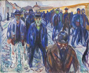 Arbeiter auf dem Heimweg