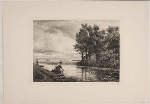 Holländische Landschaft mit Wasserlauf