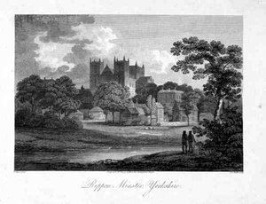 Ripon Minster, graviert von J. C. Smith von Edward (after) Dayes