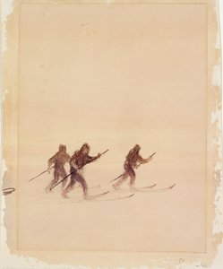 Männer auf Skiern von Edward Adrian Wilson