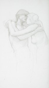 Nacktes Paar in Umarmung von Edward Burne-Jones