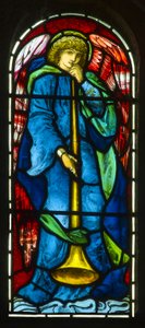 Hoarwithy, St Catherine, Morris & Co., Edward Burne-Jones, Trompetender Engel, 1879