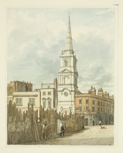 Christ Church vom Exchange mit dem geräumten Gelände für den Bau des neuen Rathauses