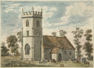 Unbekannte Kirche, vielleicht Compton Greenfield, ca. 1823