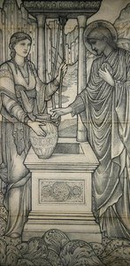 Christus mit der Frau von Samaria am Brunnen von Edward Coley Burne Jones