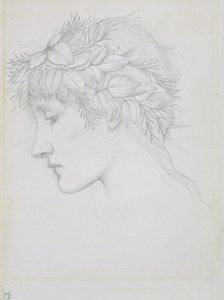 Mit Blättern gekröntes Haupt, ca. 1897 von Edward Coley Burne Jones