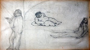 William Morris und der Künstler in einem Dampfbad, ca. 1890 von Edward Coley Burne Jones