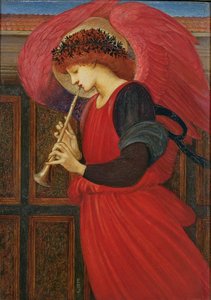 Ein Engel spielt eine Flageolett von Edward Burne Jones