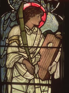 Engel mit einer Leier, aus dem St. Cecilia Fenster, Christ Church, Oxford, 1875