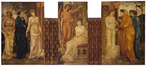 Amor und Psyche - Palace Green Wandgemälde - Psyches Schwestern besuchen sie im Haus des Amor von Edward Burne Jones