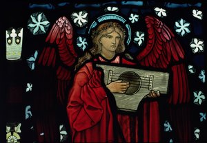 Detail des Engelmusikers, hergestellt von William Morris und Co., 1882 (Detail) von Edward Burne Jones