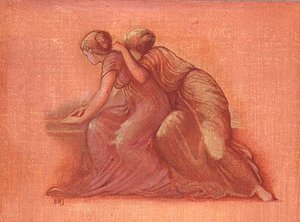 Figuren auf einem Balkon von Edward Coley Burne Jones