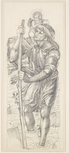 St. Christophorus und das Christuskind von Edward Coley Burne Jones