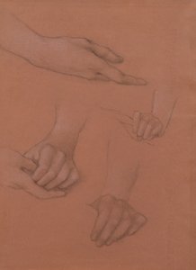 Studien von Händen für das Porträt von Mary Gaskell