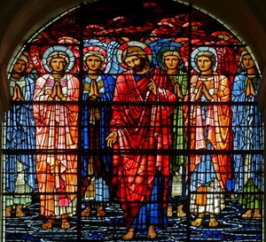 Die Himmelfahrt, 1885-1897 (Buntglas) von Edward Burne Jones