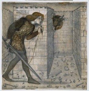 Theseus und der Minotaurus im Labyrinth
