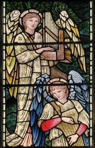 Engel des Paradieses, Engel Musiker (Detail, 1902-1914) von Edward Coley and Dearle Burne Jones