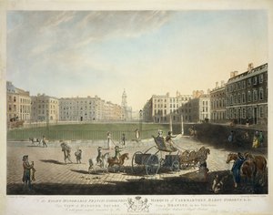 Hanover Square, graviert von Robert Pollard und Francis Jukes, 1787 von Edward Dayes