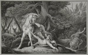 Tod von Wilhelm Rufus, graviert von Neagle, Illustration aus David Humes 