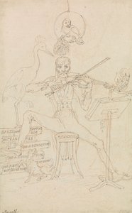 Karikatur-Selbstporträt von Edward Francis Burney