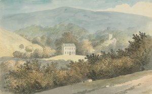 Hügelige Landschaft mit Haus