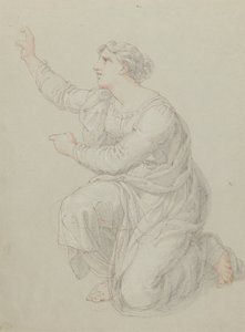 Studie für die kniende Figur von Priscilla von Edward Francis Burney