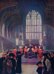 Die Huldigung seines Volkes: König Edwards Aufbahrung im Westminster Hall, 16.-19. Mai 1910, 1911 von Edward Frederick Skinner