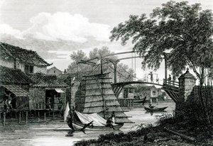 Zugbrücke in Malakka, graviert von George Cooke von Edward Hawke Locker