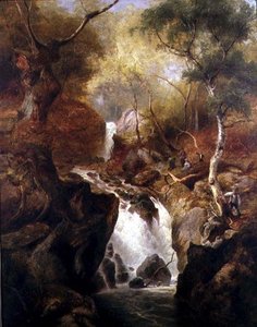 Wasserfall durch einen Wald von Edward Henry Holder