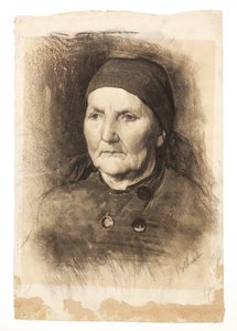 Studienkopf (Frau mit Schal)