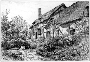 Anne Hathaways Cottage in Shottery, Stratford-upon-Avon, Warwickshire, 1885 von Edward Hull