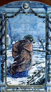 Februar, aus einer Serie von Fliesenpaneelen für die niederländische Küche, 1867-8 von Edward John Poynter