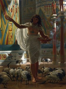 Fütterung des heiligen Ibis in den Hallen von Karnak von Edward John Poynter